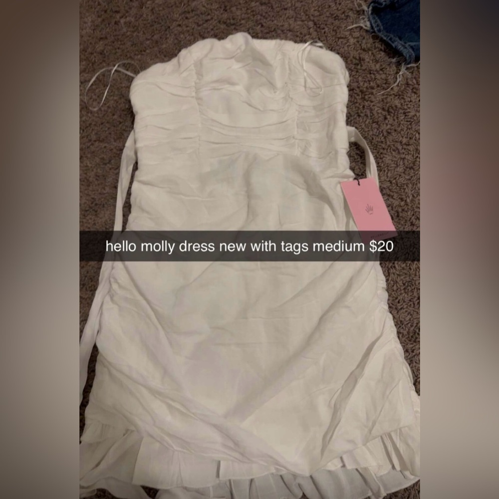 Hello Molly Strapless Cream Dress